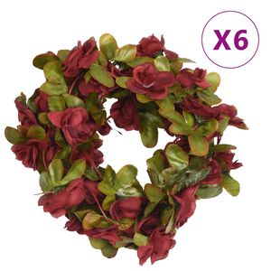 vidaXL Blumengirlanden Blumen 6 Stk. Weinrot 250 cm