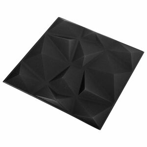 vidaXL Wandpaneele 24 pcs Diamant Schwarz 50 x 50 cm XPS Schaum