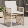 vidaXL Gartenst&uuml;hle mit Kissen 4 Stk. Beige Poly Rattan