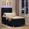 vidaXL Boxspringbett mit Matratze mit LED Schwarz 100 x 200 cm Stoff
