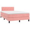 vidaXL Boxspringbett mit Matratze Rosa 120x200 cm Samt