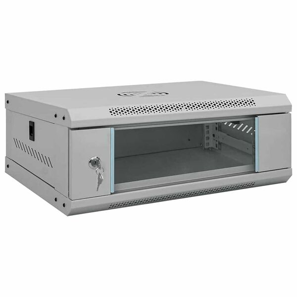 vidaXL Netzwerkschrank mit Speicher Grau 53 x 45 x 21 cm Stahl