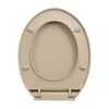 vidaXL Toilettensitz mit Absenkautomatik Quick-Release Beige Oval