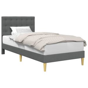 vidaXL Bettrahmen mit Kopfteil Dunkelgrau 90 x 190 cm Stoff