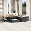 vidaXL Gartensofa-set mit Kissen 13 pcs Schwarz Poly-Rattan