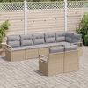 vidaXL Gartensofa-set mit Kissen 8 pcs Beige und Hellgrau Poly-Rattan