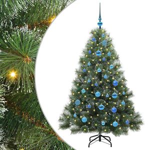 vidaXL K&uuml;nstlicher Weihnachtsbaum mit 150 LEDs Gr&uuml;n 150 cm PE und PVC