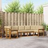 vidaXL Outdoor-Sofagarnitur mit Kissen 7 pcs Natur und Beige