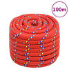 vidaXL Bootsseil Rot 20 mm 100 m Polypropylen