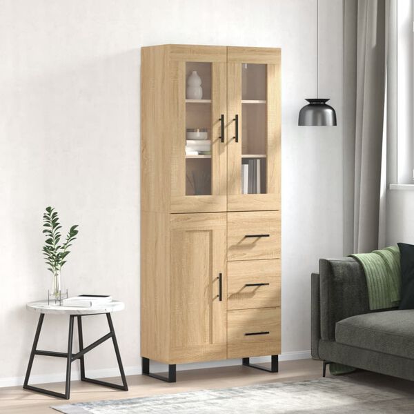 vidaXL Highboard Sonoma-Eiche 69,5x34x180 cm Holzwerkstoff