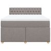 vidaXL Boxspringbett mit Matratze Taupe 140x200 cm Stoff
