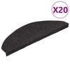 vidaXL Stufenmatten Selbstklebend 20 Stk. Schwarz 65x22,5x3,5 cm