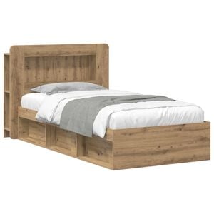 vidaXL Bettgestell mit Stauraum mit Kopfteil Artisan-Eiche 75 x 190 cm