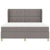 vidaXL Boxspringbett mit Matratze Dunkelgrau 90x190 cm Taupe Stoff