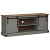 vidaXL TV-Schrank HALDEN 2 Schiebet&uuml;ren Grau 150x40x60 cm Massivholz