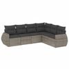 vidaXL 6-tlg. Garten-Sofagarnitur mit Kissen Grau Poly Rattan
