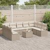 vidaXL Gartensofa-set mit Kissen 10 pcs Beige und Creme Poly-Rattan