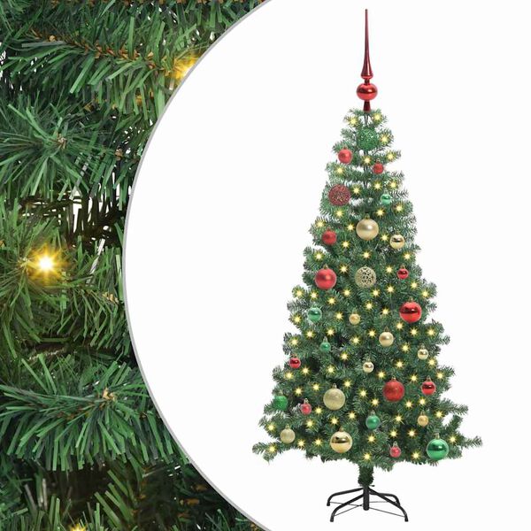 vidaXL Weihnachtsbaum mit 150 LEDs mit St&auml;nder Gr&uuml;n 120 cm PVC