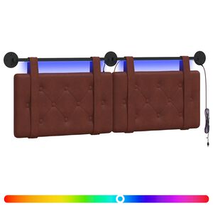 vidaXL H&auml;ngendes Kopfteil Gl&auml;nzendes Braun Antikes PU