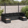 vidaXL Gartensofa-set mit Kissen mit Speicher 7 pcs Schwarz Polyrattan