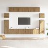 vidaXL 8-tlg. TV-Schrank-Set Wandmontage Artisan-Eiche Holzwerkstoff