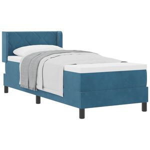 vidaXL Boxspringbett mit Kopfteil Dunkelblau 200 x 80 cm Samt