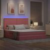 vidaXL Bett mit Stauraum und LED mit Matratze Rosa 180 x 200 cm Samt
