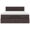 vidaXL Ottoman-Bett mit Matratze Dunkelbraun 140x200 cm Stoff