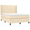 vidaXL Boxspringbett mit Matratze Creme 140x190 cm Stoff