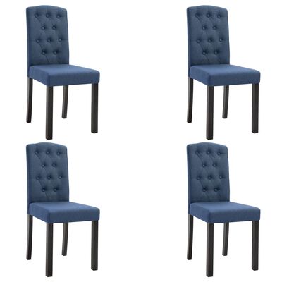 vidaXL Esszimmerstühle 4 Stück Blau Stoff