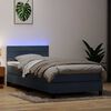 vidaXL Boxspringbett mit Matratze & LED Dunkelgrau 90x220 cm Samt