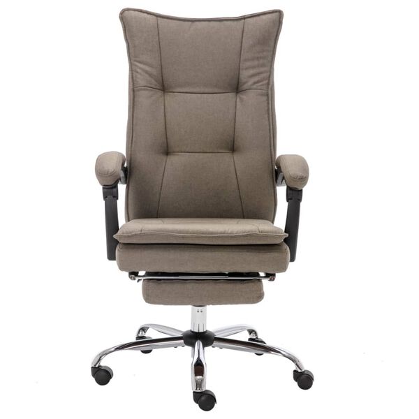 vidaXL Massage-B&uuml;rostuhl Taupe Stoff