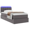 vidaXL Bett mit Stauraum und LED mit LED Grau 100 x 200 cm Kunstleder