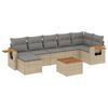 vidaXL 8-tlg. Garten-Sofagarnitur mit Kissen Beige Poly Rattan