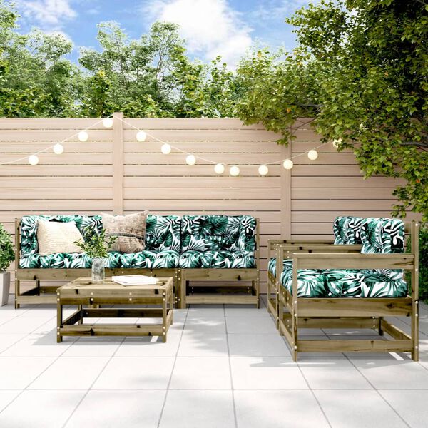 vidaXL 6-tlg. Garten-Lounge-Set mit Kissen Impr&auml;gniertes Kiefernholz