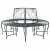 vidaXL Baumbank 8-Sitzanzahl &Oslash; 160 x 89 cm Stahl Silber Grau Rund