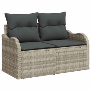 vidaXL Gartensofa Hellgrau 121 x 62 x 69cm Poly-Rattan