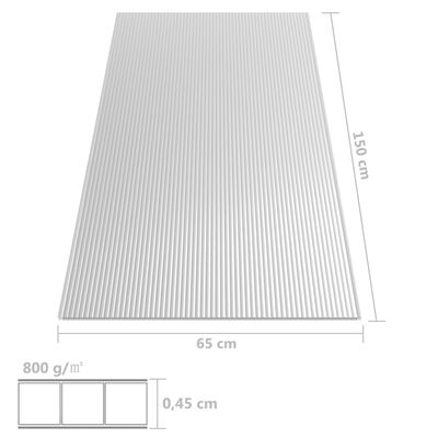 vidaXL Polycarbonatplatten 5 Stk. 4,5 mm 150 x 65 cm