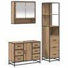 vidaXL Badezimmerm&ouml;bel-Set 3 Stk. Artisan-Eiche 35 x 37,5 x 166 cm