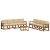 vidaXL Outdoor-Sofagarnitur 9 pcs Natur und Beige Massivholz Akazie