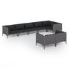 vidaXL 8-tlg. Garten-Lounge-Set mit Kissen Poly Rattan Dunkelgrau