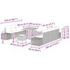 vidaXL Gartensofa-set mit Kissen mit Speicher 10 pcs Grau Poly Rattan