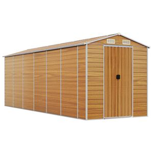 vidaXL Ger&auml;tehaus Hellbraun 191x555x198 cm Verzinkter Stahl