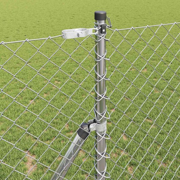 vidaXL Zaunpfosten Silber 10 x 1,4 m (40 x 40 mm Maschen) Stahl