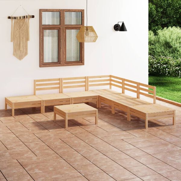 vidaXL 8-tlg. Garten-Lounge-Set Massivholz Kiefer
