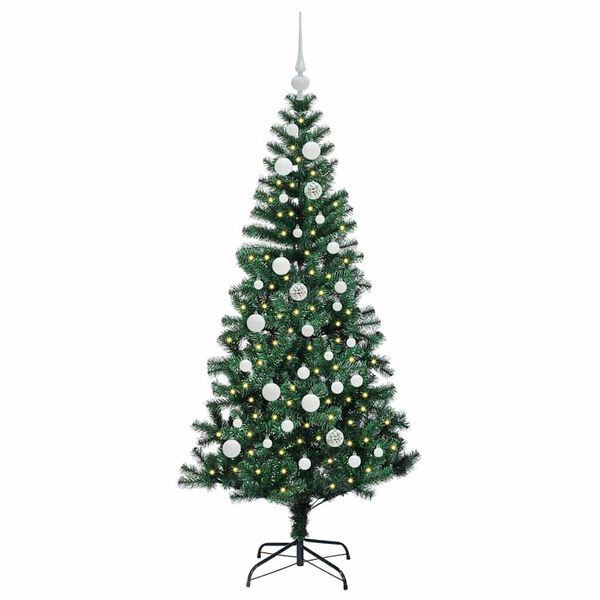 vidaXL K&uuml;nstlicher vorbeleuchteter Weihnachtsbaum Gr&uuml;n 150 cm