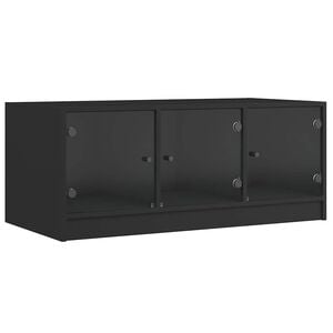vidaXL Couchtisch mit Glast&uuml;ren Schwarz 102x50x42 cm