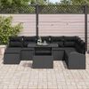 vidaXL Garten-Sofa-Set mit Speicher 9 pcs Schwarz Poly Rattan