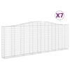 vidaXL Gabionen mit Hochbogen 7 Stk. 400x30x140/160cm Verzinktes Eisen