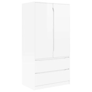 vidaXL Kleiderschrank Hochglanz Wei&szlig; 79,5 x 49 x 156 cm Holzwerkstoff